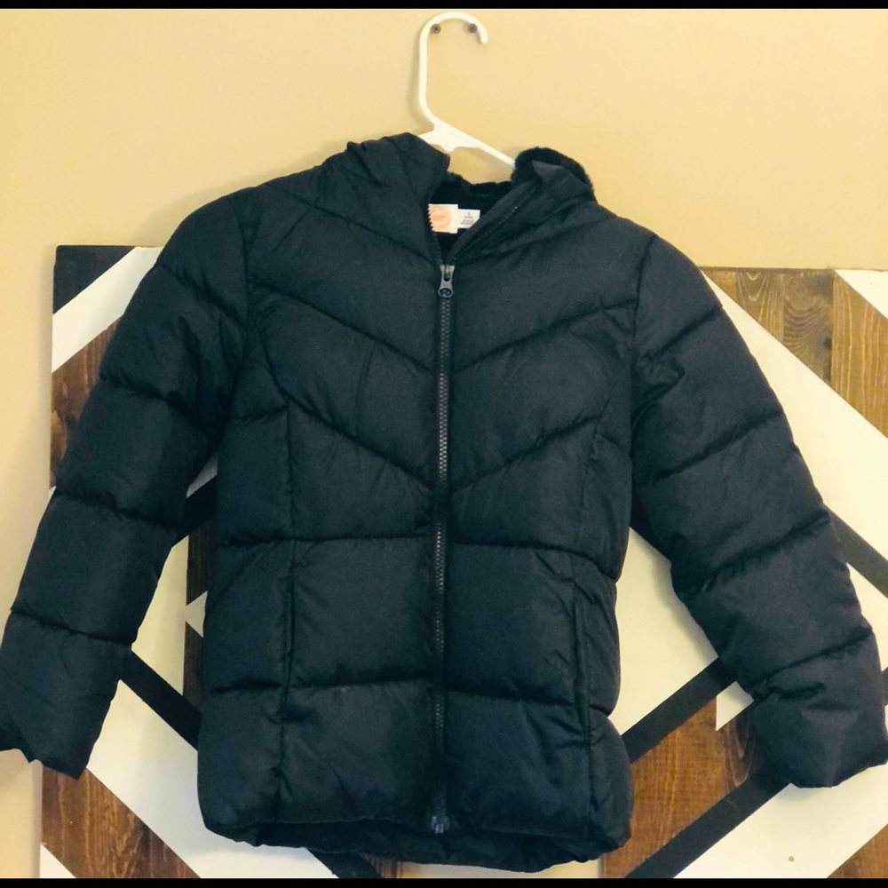 Girls Black Fauc Fur Lined Jacket